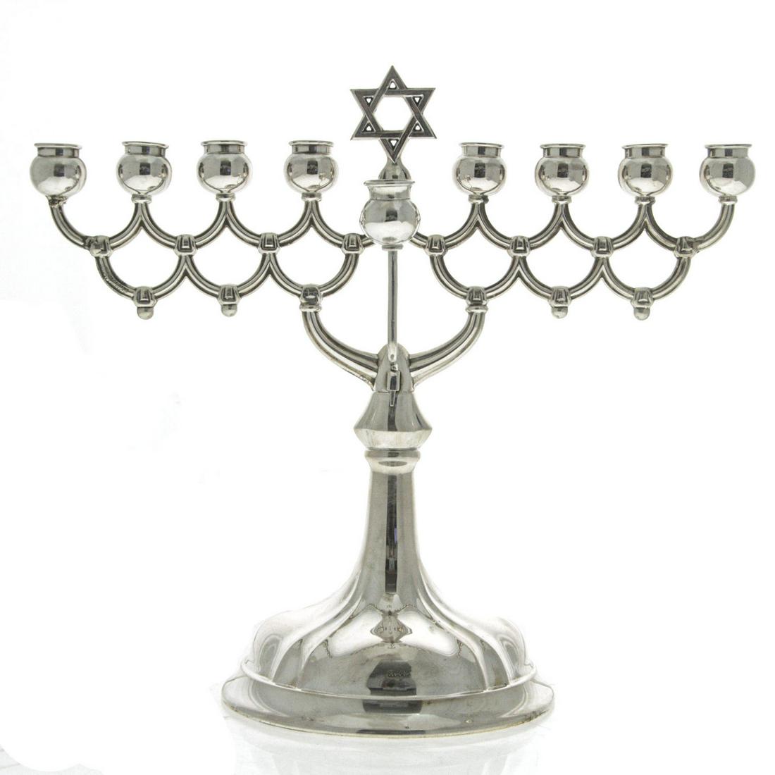 Silver Hanukkah Menorah, Emil Hermann, Germany, Circa (1 of 2)