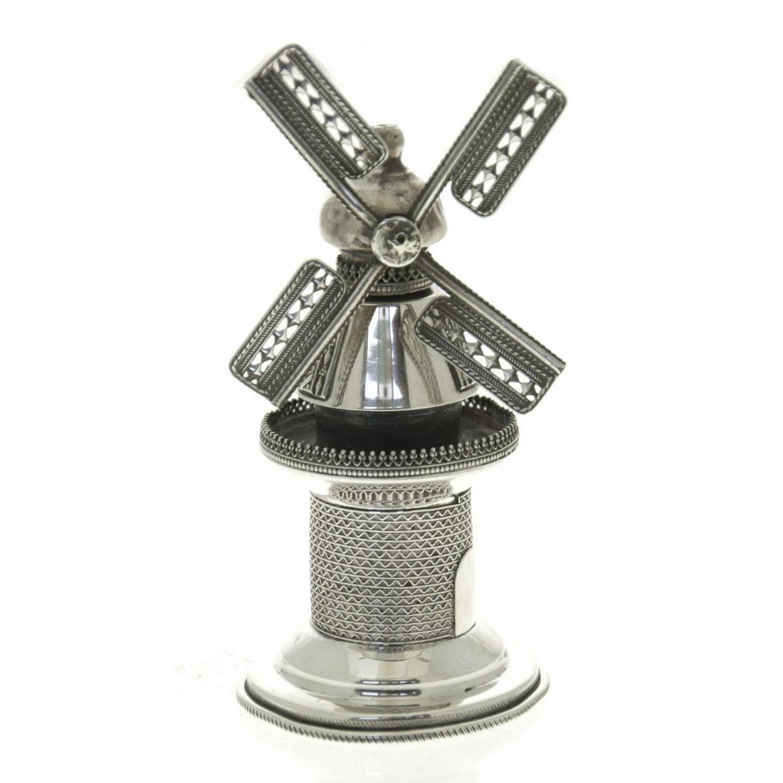 Sterling Silver Windmill Spice Box Besamim, Judaica. (1 of 3)