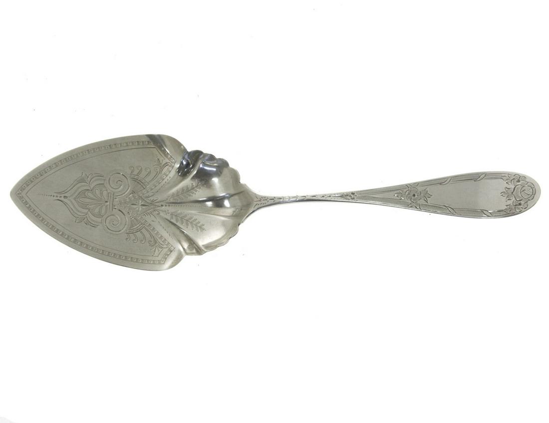 Frederic J. Posey Coin Silver Server, USA, Circa: Frederic J. Posey Coin Silver Server, USA, Circa 1820-1842. Beautifully engraved. Marked. Frederic J. Posey was active in Hagerstown Maryland and Shepherdstown Virginia, circa 1820-1842. Length
