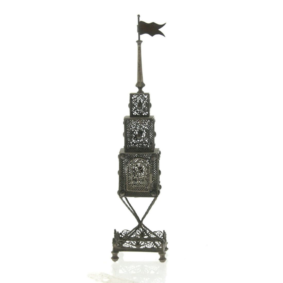 Sterling Silver Filigree Spice Tower Besamim, Judaica. (1 of 2)