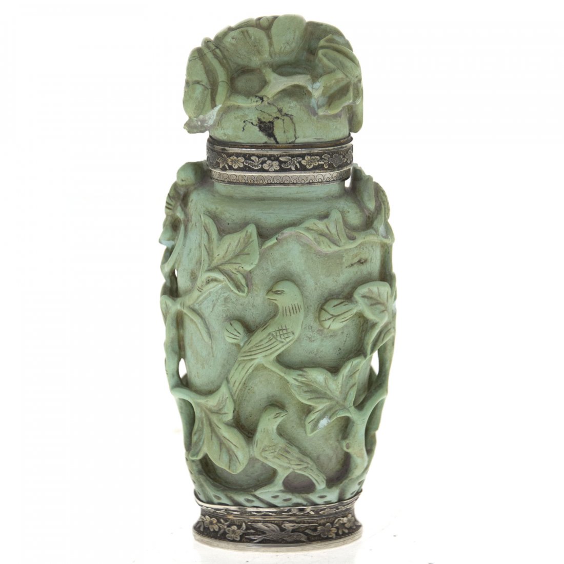 Oriental Table Lighter, Hand Carved with French (1 of 3)