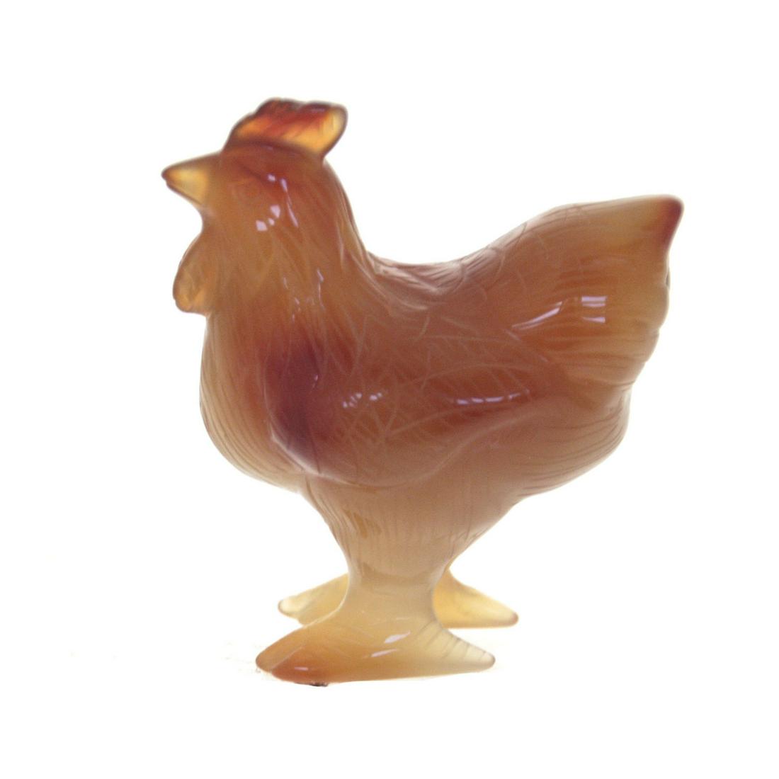 Carnelian Hand Carved Rooster Figurine.: Carnelian Hand Carved Rooster Figurine. 7cm.