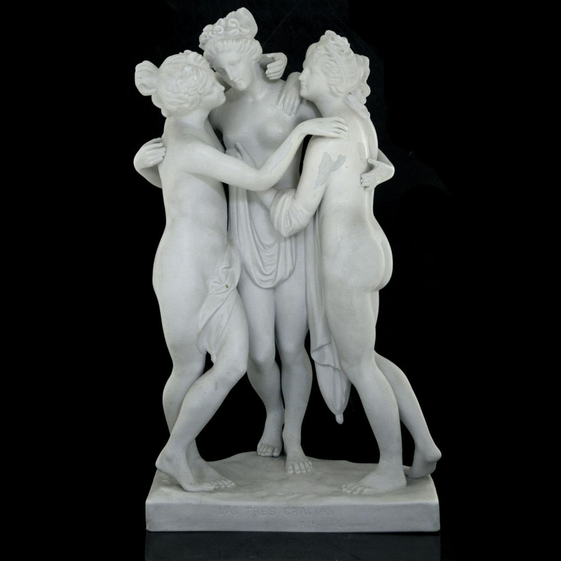 The Three Graces Bisque Porcelain Figure after Antonio (1 of 3)