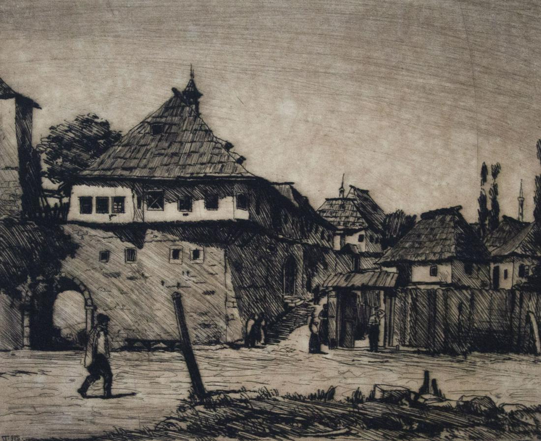 Tomislav Krizman (Croatian, 1882-1955) - Street, (1 of 3)