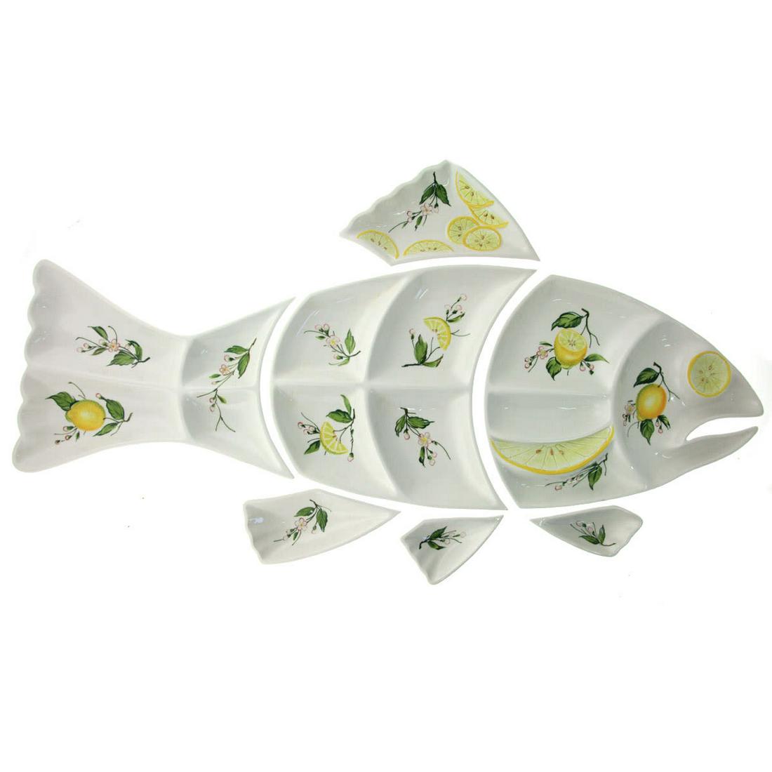 Large and Impressive Ceramic Fish Serving Dish, 7pcs, (1 of 4)
