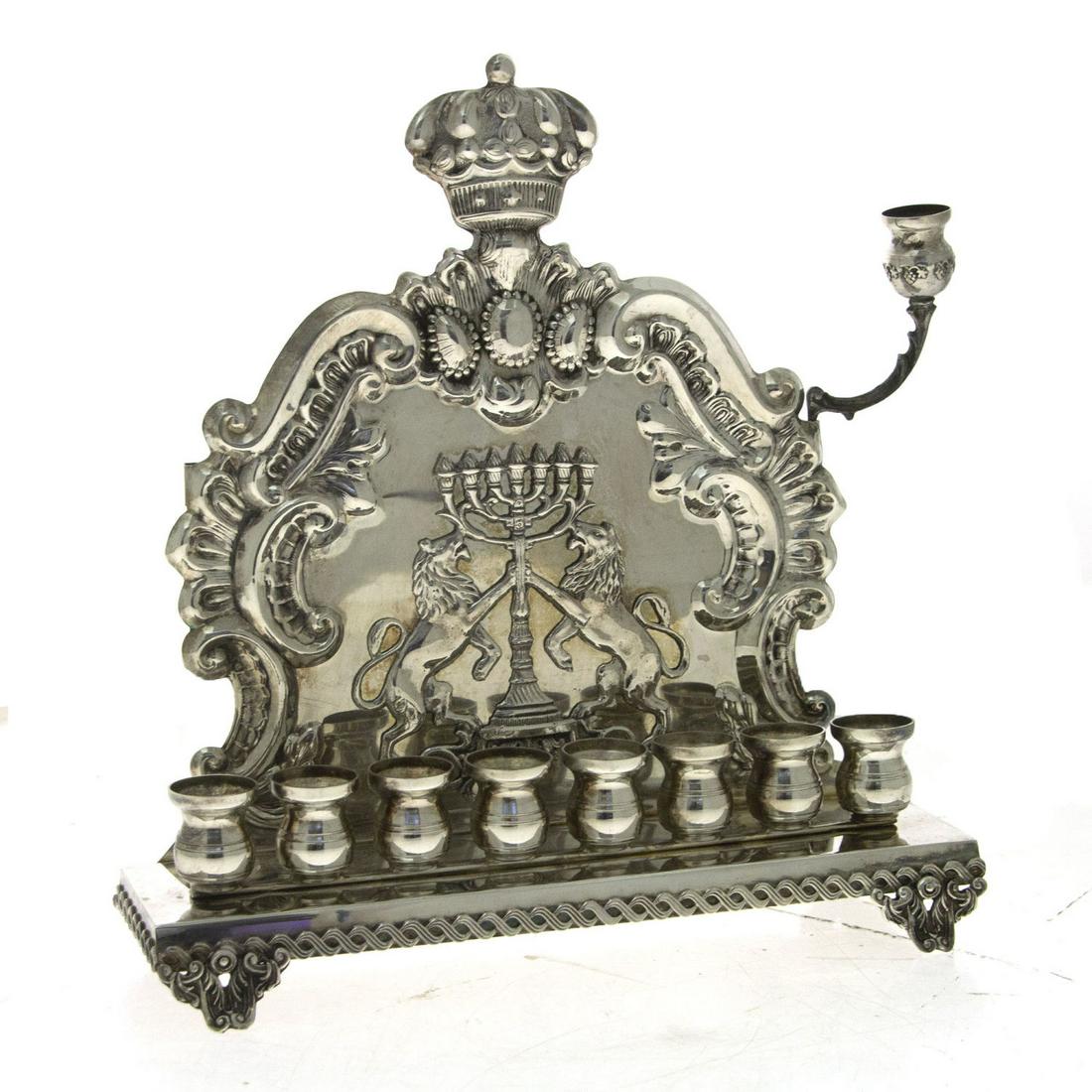 Hazorfim Sterling Silver Hanukkah Lamp Menorah, (1 of 3)