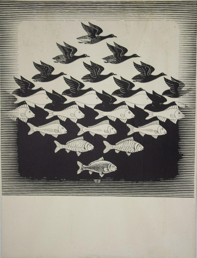 Maurits Cornelis Escher (Dutch, 1898-1972) - Sky and (1 of 2)