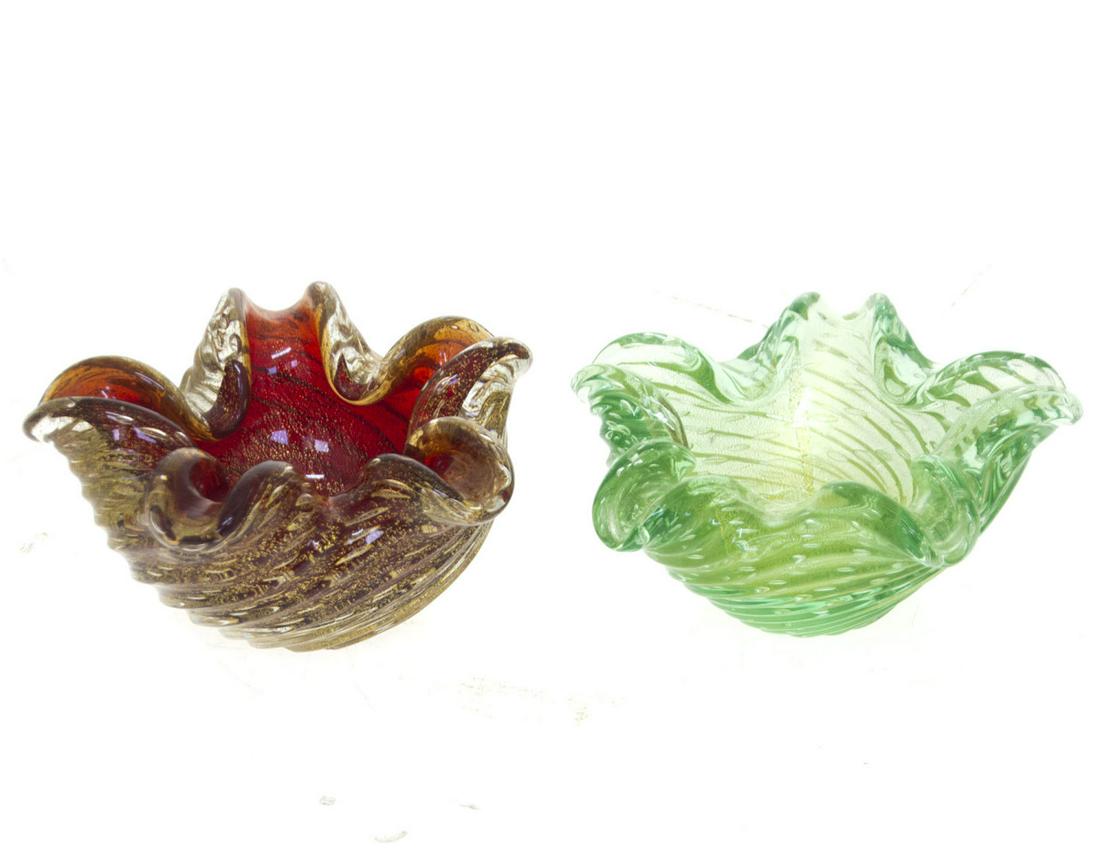 Two Murano Glass Ashtrays. (1 of 2)