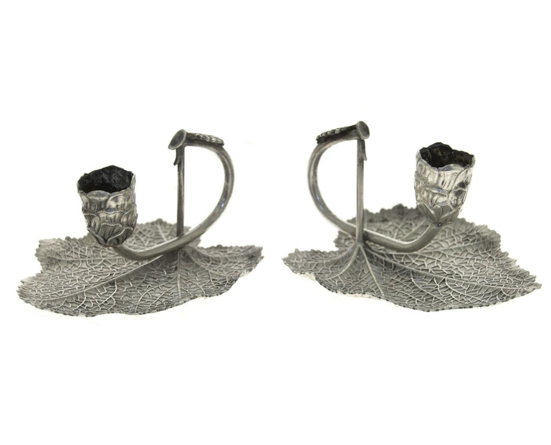 Pair of Sterling Silver Chambersticks, Joseph Willmore, (1 of 3)