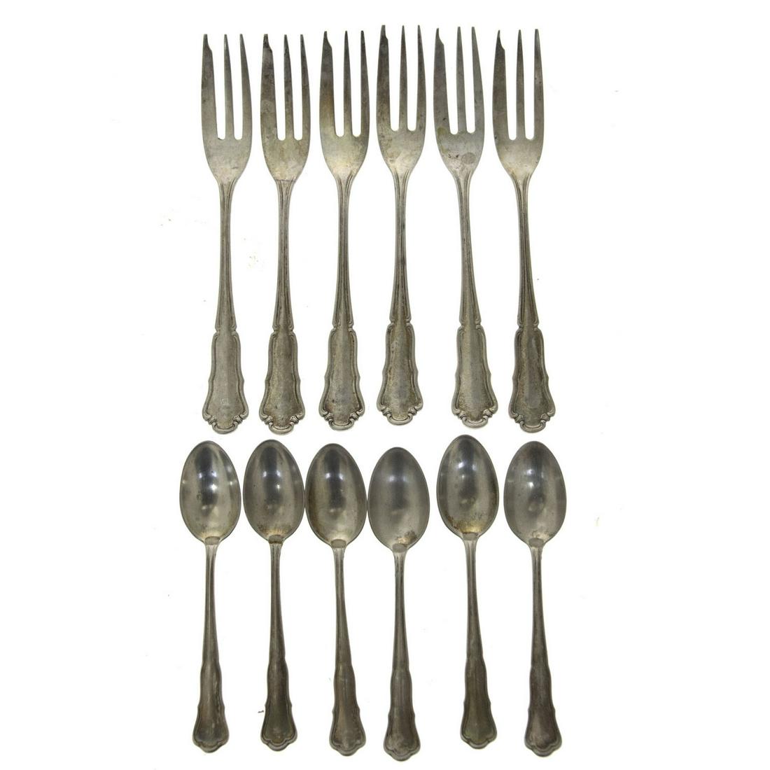 Silver Flatware Cutlery, 12pcs, Germany, Circa 1900. (1 of 2)