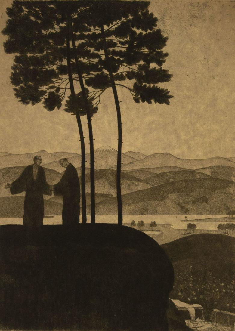 Arthur Paunzen (Austrian, 1890-1940) - Etching.: Arthur Paunzen (Austrian, 1890-1940) - Etching. Signed. 23x23cm. Arthur Paunzen was a Jewish Austrian etcher, engraver and illustrator. He was born in Vienna, to Leopold Paunzen and his wife Hermine,