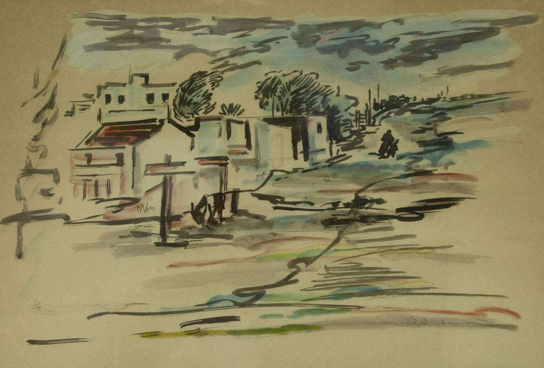 David Hendler (1904-1984) - Landscape, Watercolor on (1 of 2)