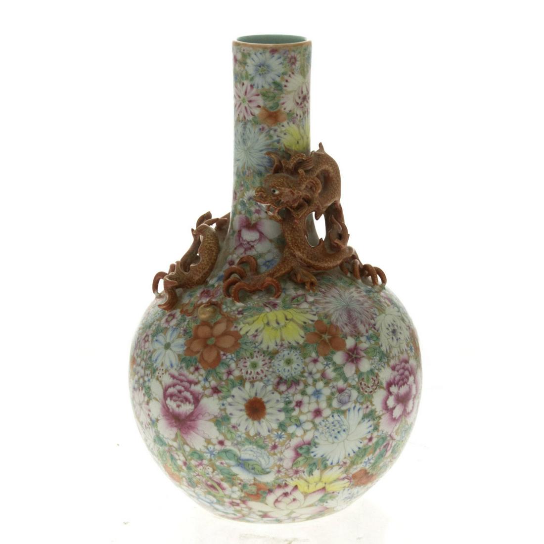 Chinese Famille Rose Porcelain and Enamel Large Vase, (1 of 2)