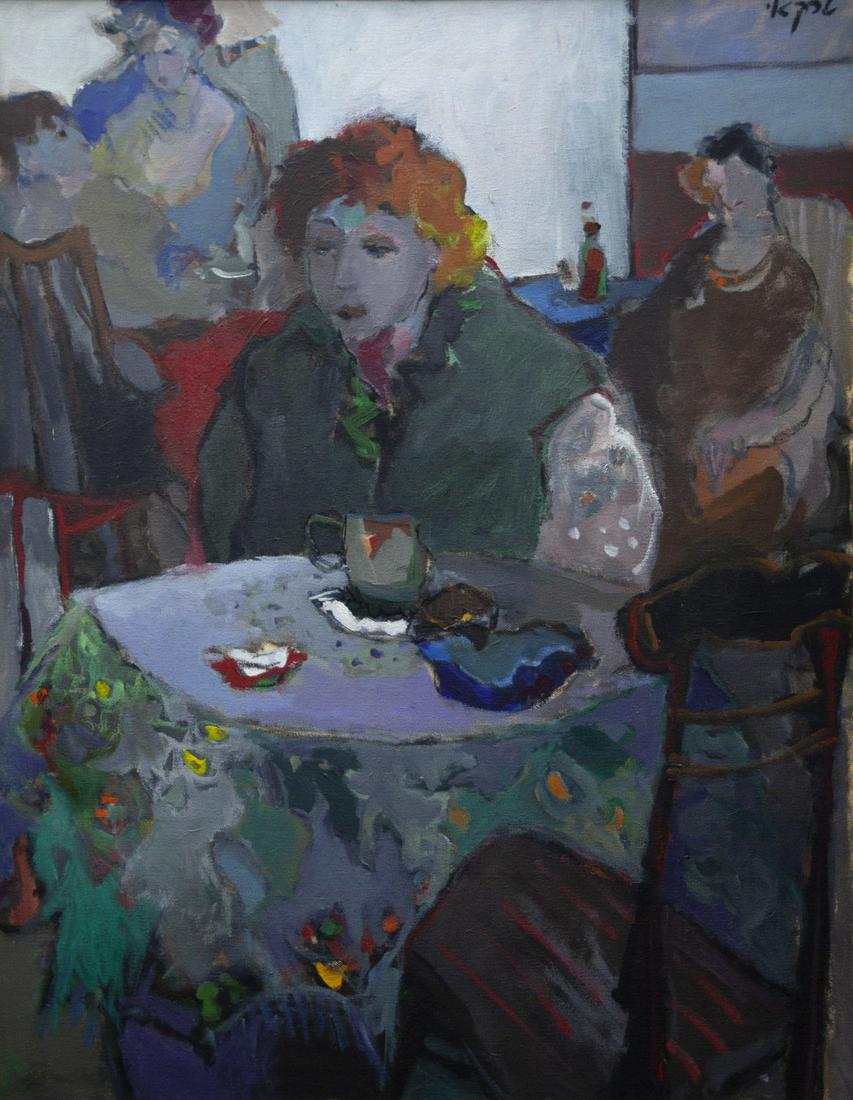 Itzchak Tarkay (1935-2012) - Woman in the Cafe, Oil on (1 of 3)