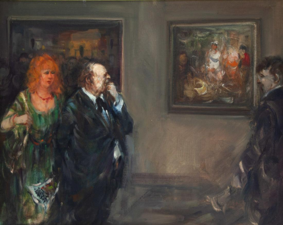 Moshe Chauski (1935-2014) - Visit in the Museum, Oil on (1 of 3)