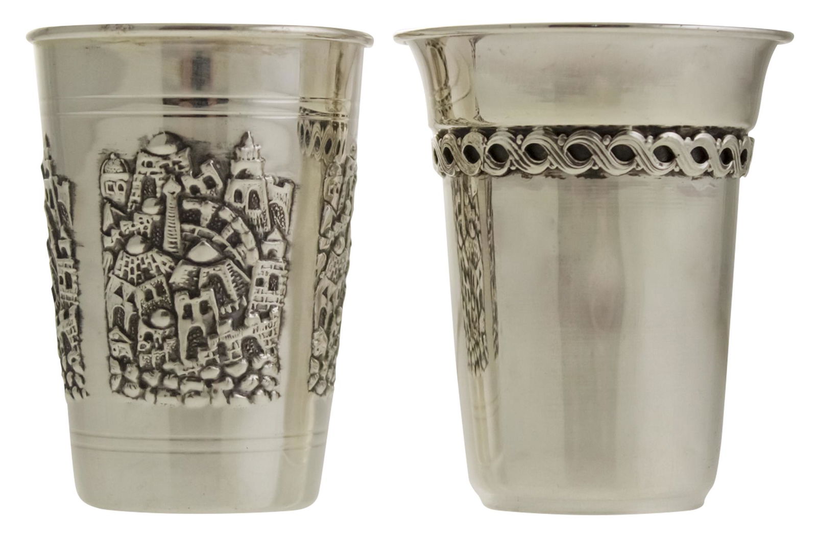 Two Sterling Silver Kiddush Cups, Judaica. (1 of 3)