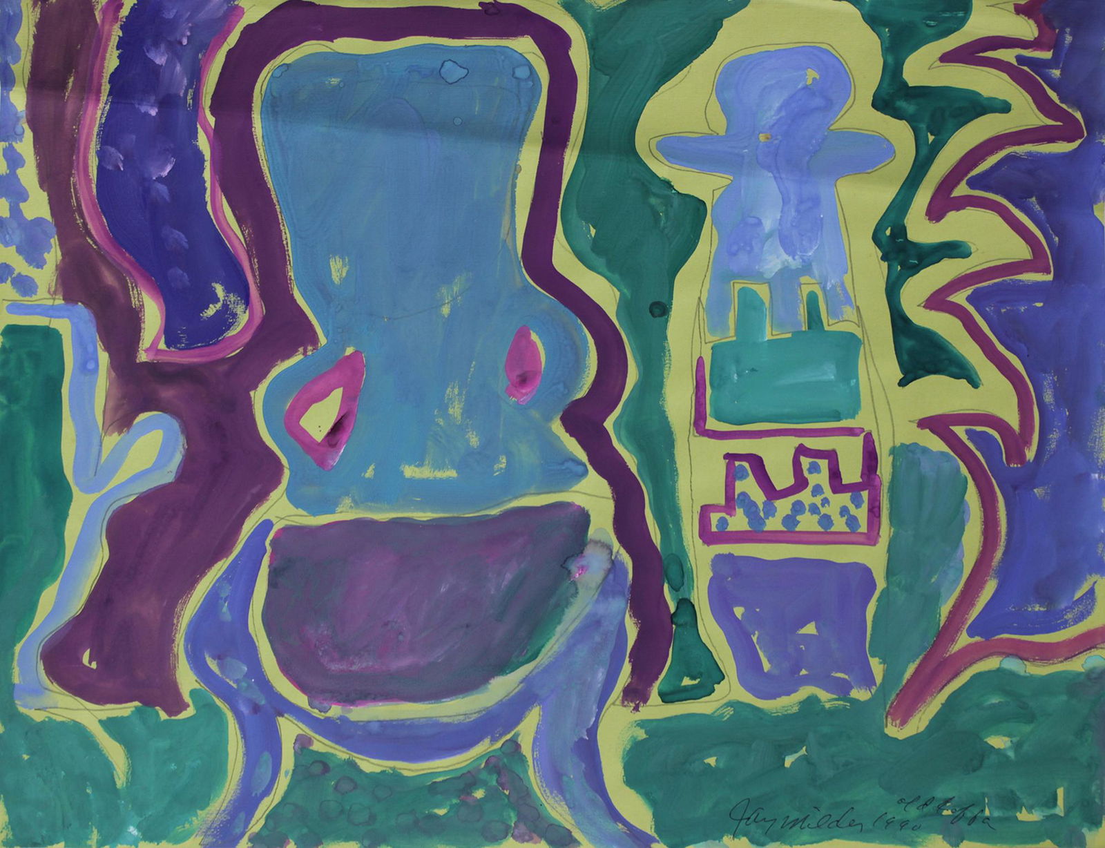 Jay Milder (American, b.1934) - Old Jaffa, Gouache on (1 of 2)