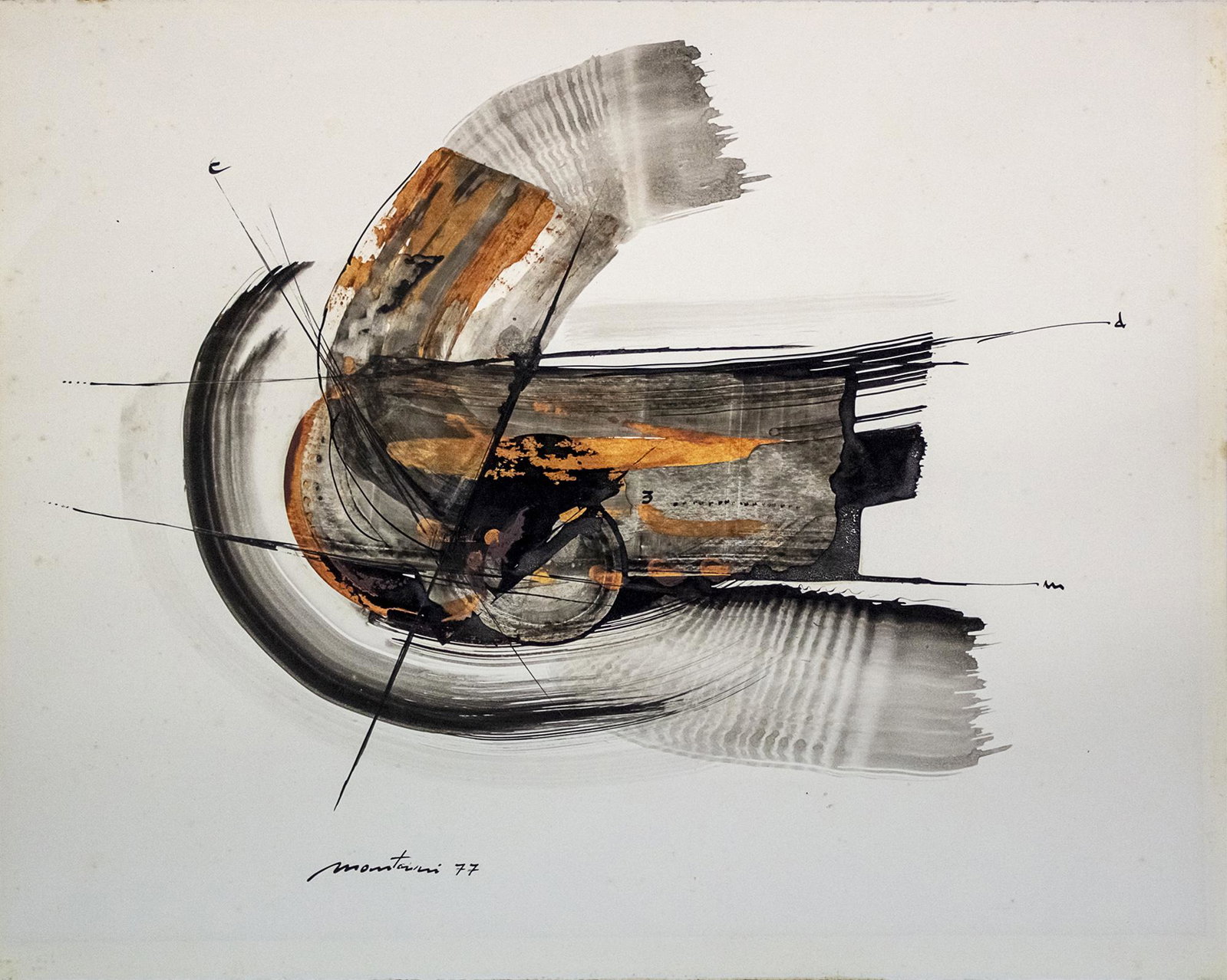 Andres Montani (Uruguay, 1918-200) - Acrylic on Paper,: Andres Montani (Uruguay, 1918-200) - Acrylic on Paper, 1977. Signed. 36x46cm.