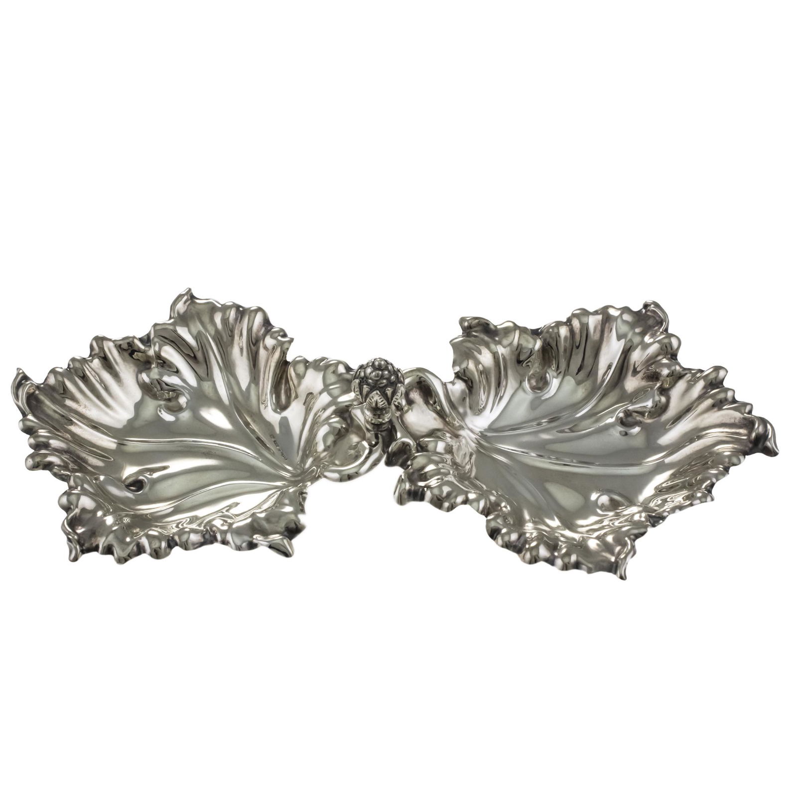 Italian Sterling Silver Leaf Double Dish by Greggio. (1 of 2)