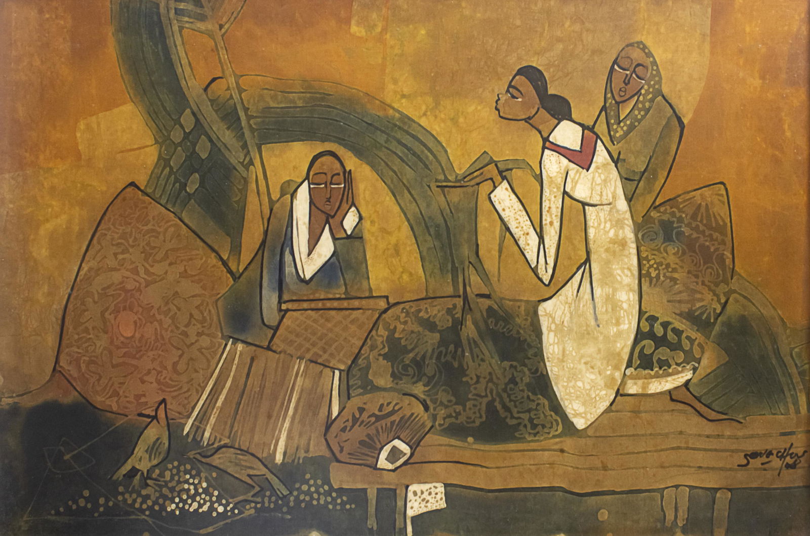 Keng Seng Choo (Malaysian, b.1945) - Women, Batik. (1 of 2)