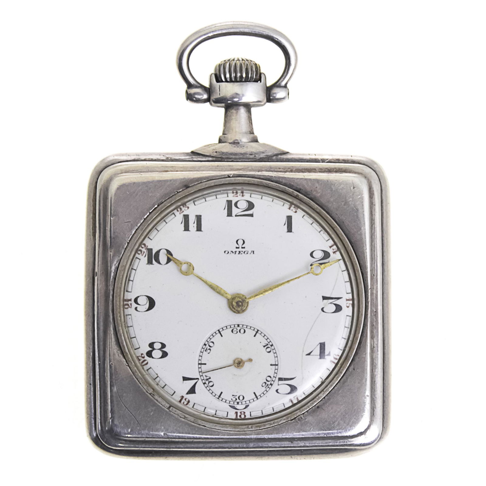 Rare Omega Square Art-Nouveau Silver Pocket Watch, (1 of 4)