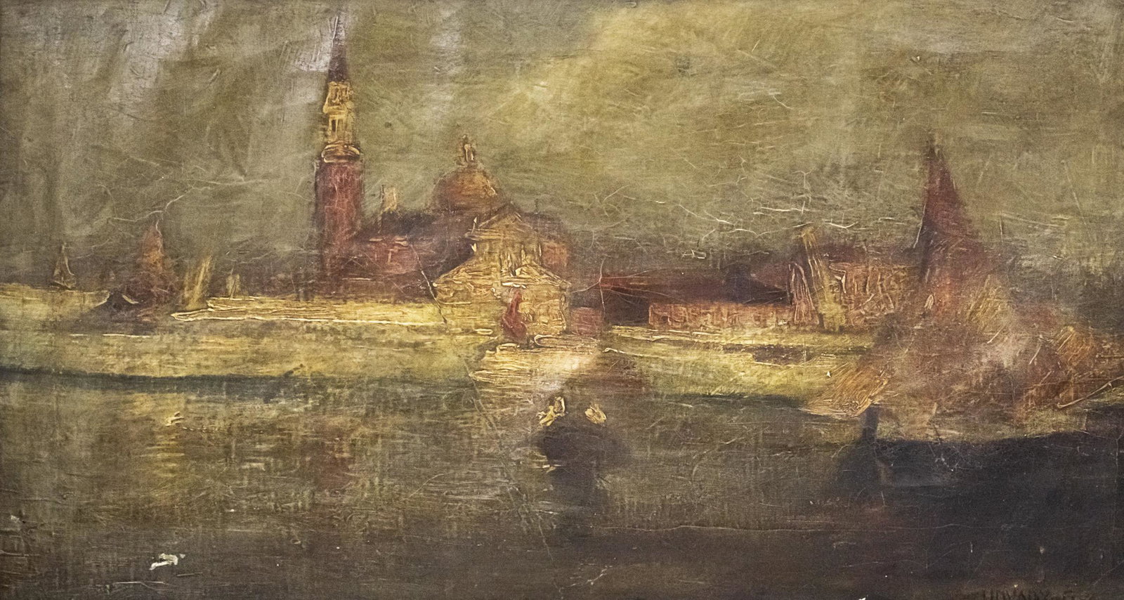 Geza Udvary (Hungarian, 1872-1932) - Venice Landscape, (1 of 4)
