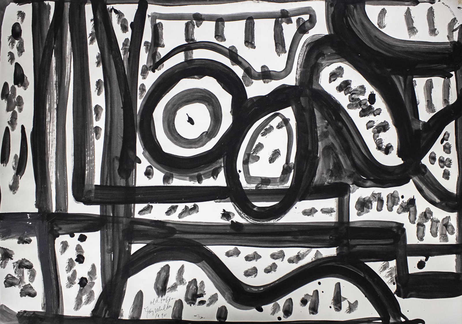 Jay Milder (American, b.1934) - Old Jaffa, Watercolor: Jay Milder (American, b.1934) - Old Jaffa, Watercolor and Acrylic on Paper, 1990. Signed, dated and titled. 70x100cm. Source: Horace Richter Gallery Estate.