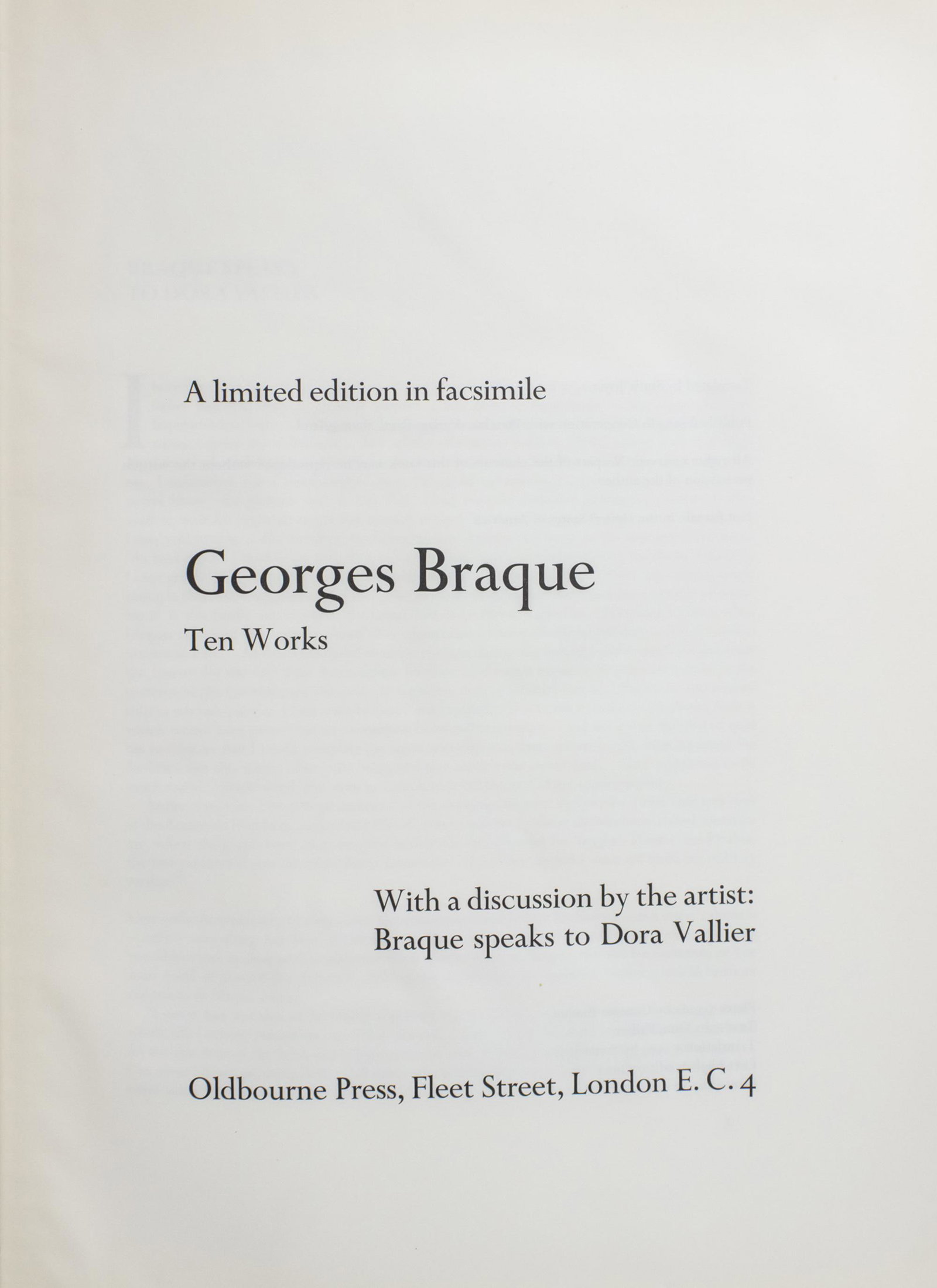 Georges Braque (French, 1882-1963) - Ten Works, Limited (1 of 8)
