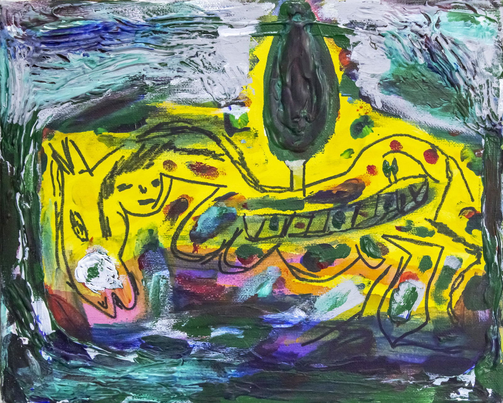 Menashe Kadishman (1932-2015) - Landscape, Acrylic on (1 of 2)