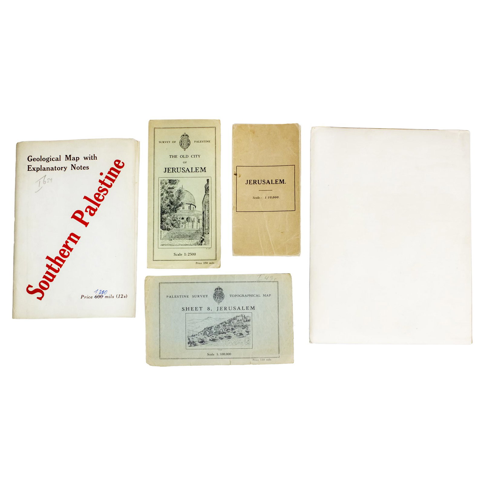 Five Palestine and Jerusalem Maps, Survey of Palestine, 1926-1947. (1 of 5)