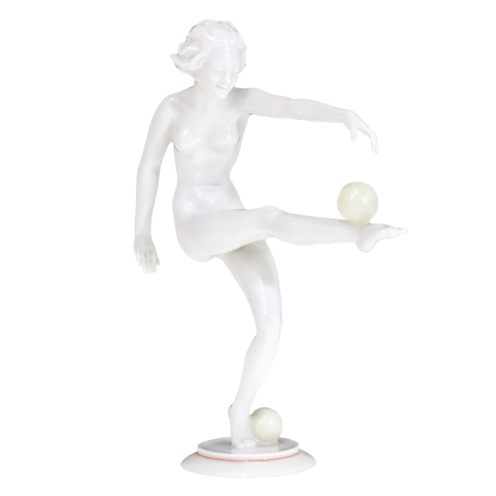 Carl Werner (German, 1895-1980) for Hutschenreuther - Porcelain Art Deco Figure, Dancer with Balls. (1 of 6)