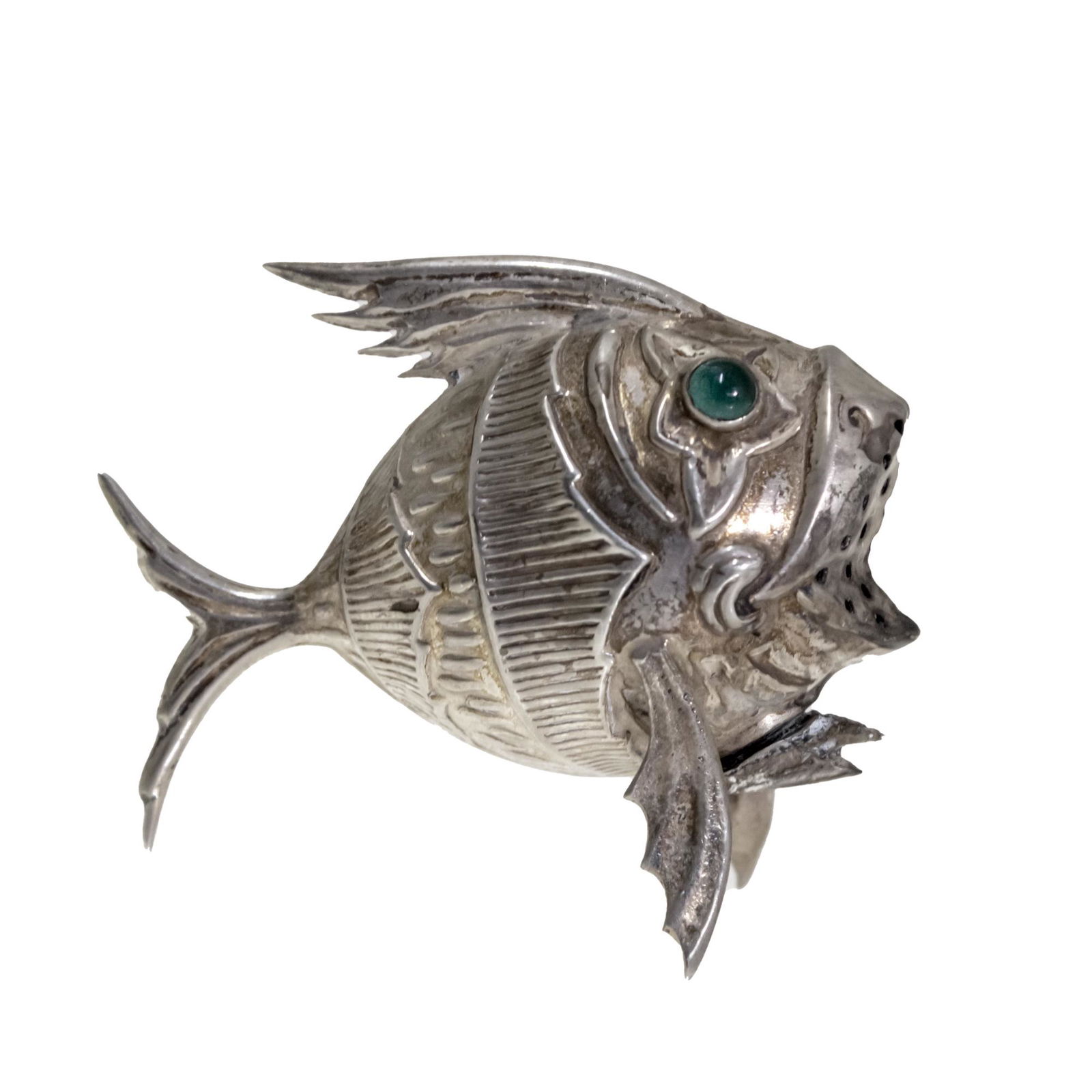 Silver Fish Form Spice Box Besamim, Spain, Early 20th Century. (1 of 2)