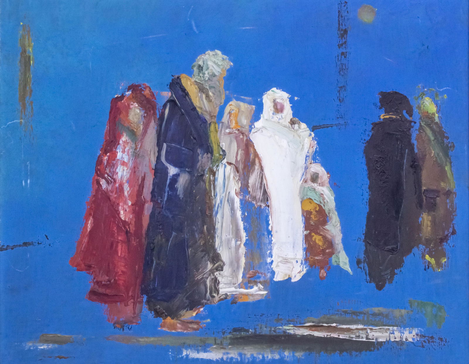 Aldo Carpi (Italian, 1886-1973) - Figures, Oil on Board, 1957.: Aldo Carpi (Italian, 1886-1973) - Figures, Oil on Board, 1957. Signed and dated. 40x50cm.