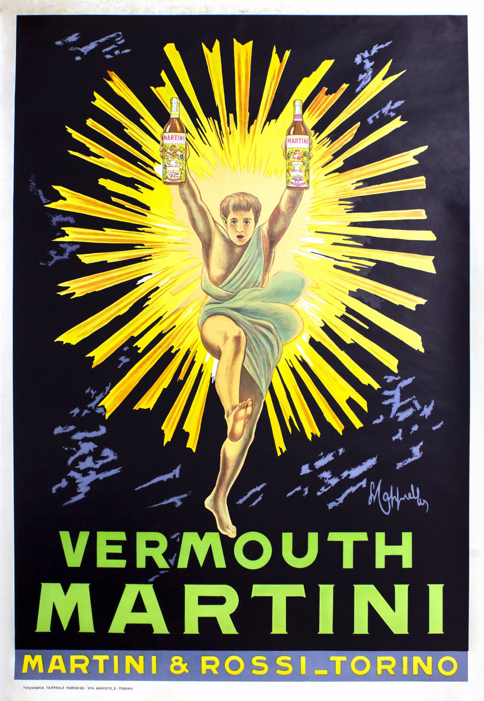 Leonetto Cappiello (Italian, 1875-1942) Vermouth Martini Lithographic Poster, Circa 1960. (1 of 1)