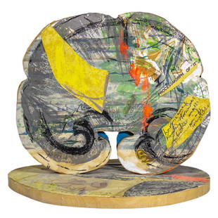 Todd Siler (American, b.1953) - Mixed Media on Wood Sculpture, 1991-2.: Todd Siler (American, b.1953) - Mixed Media on Wood Sculpture, 1991-2. Signed and dated. Height: 40cm. Length: 49cm. This Sculpture appears on the front cover of the Artist's book - Cerebralism - crea