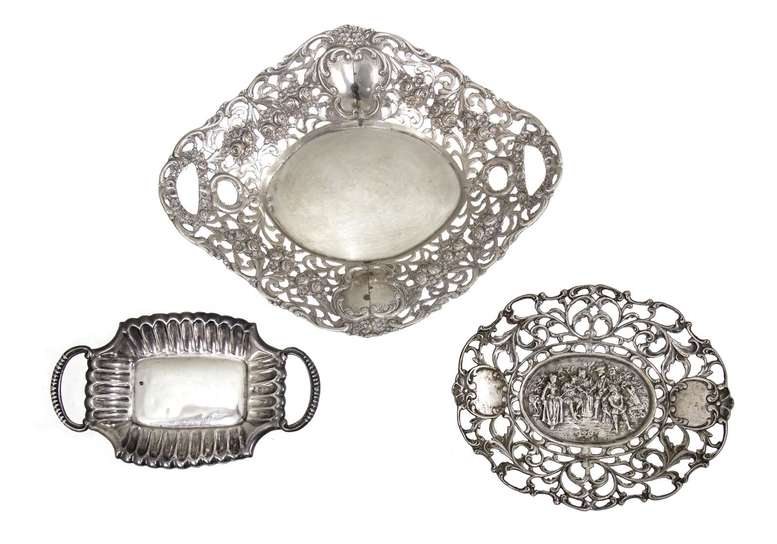 Lot of Three Silver Bowls. (1 of 2)