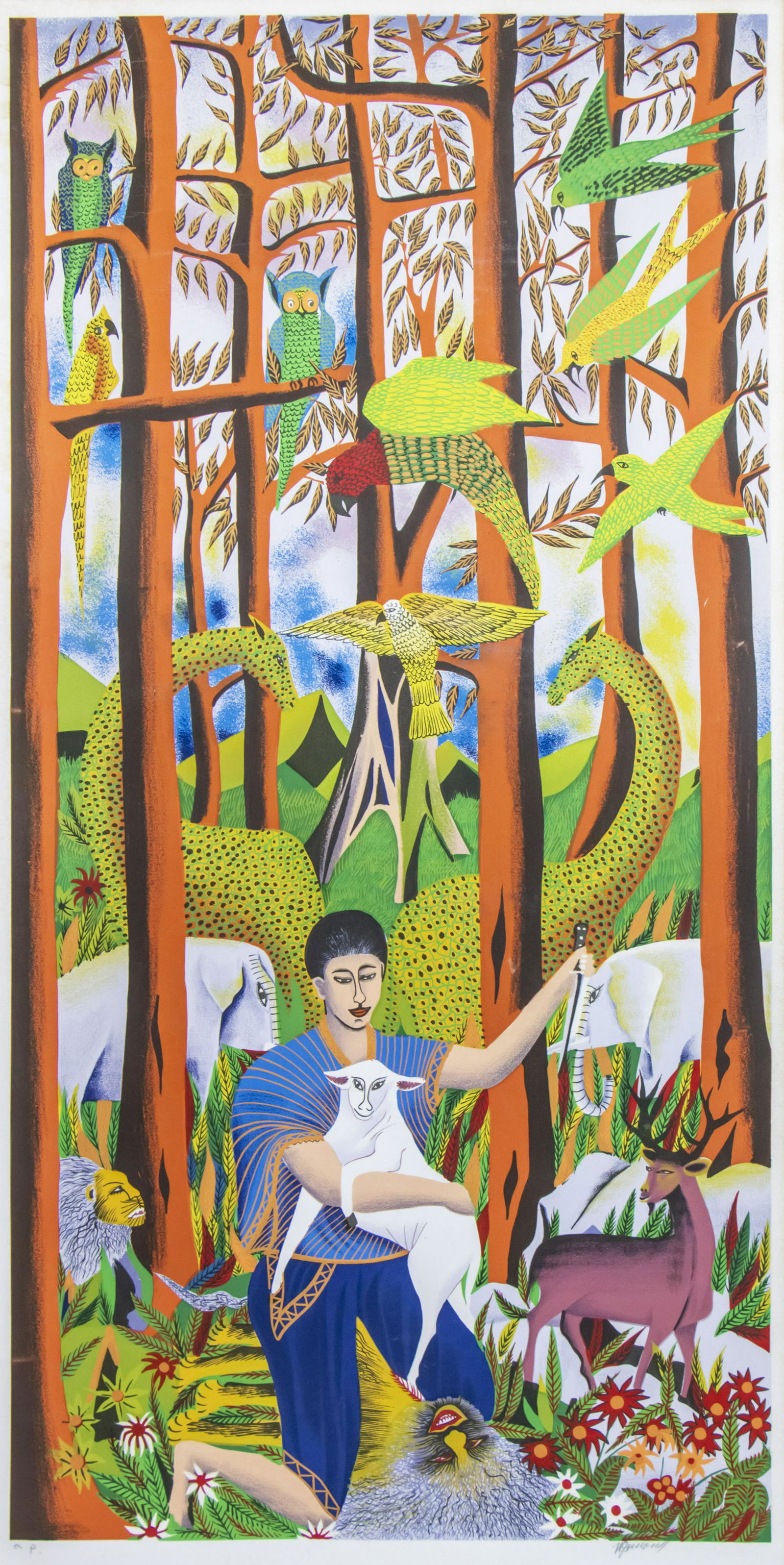 Wilmino Domond (Haitian, 1925-2006) - Le Sacrifice, Lithograph. (1 of 3)