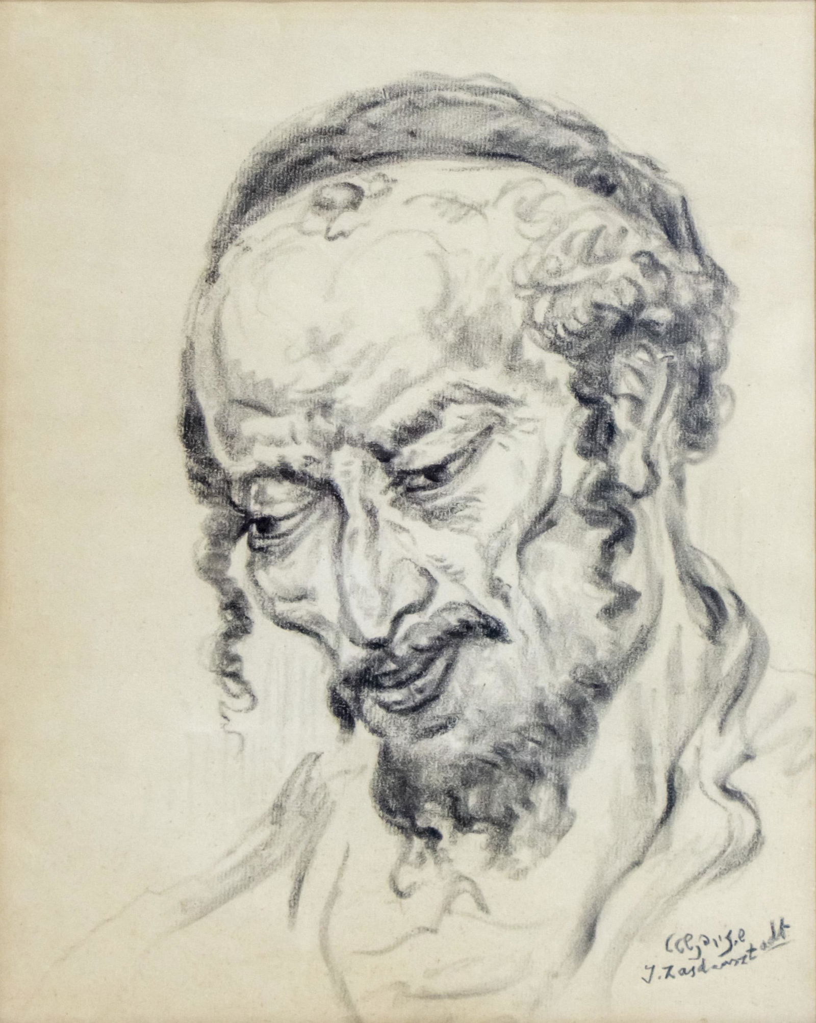 Shmuel Samuel Zaidensztadt (Poland, 1903-1990) - Rabbi, Pencil on Paper. (1 of 3)
