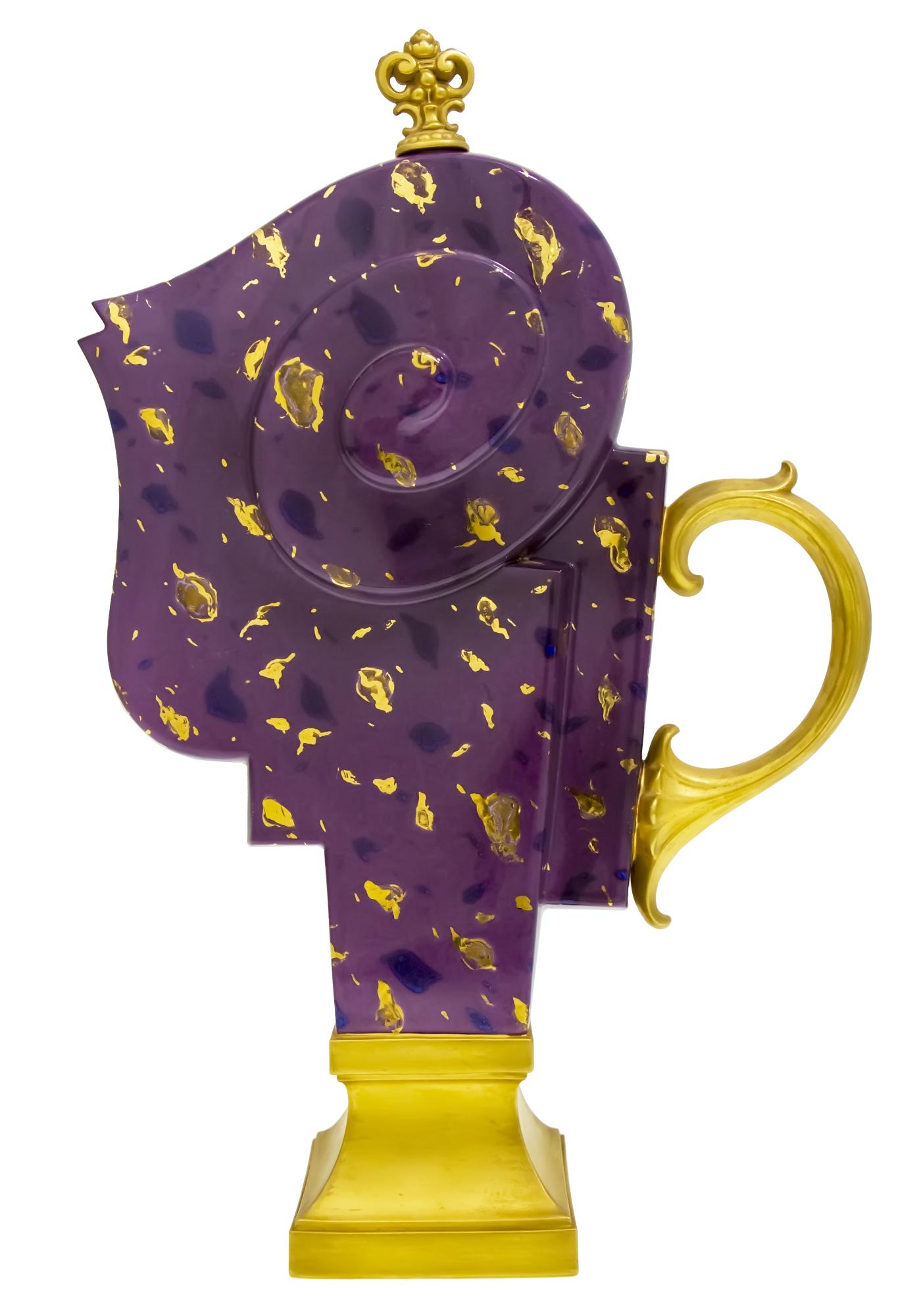 Adrian Saxe (American, b.1943) for Sevres - Porcelain Teapot.: Adrian Saxe (American, b.1943) for Sevres - Porcelain Teapot. Rare porcelain teapot by Adrian Saxe for the National Manufactory of France, Sevres. Gilt stopper. Marked. Height: 32.5cm.