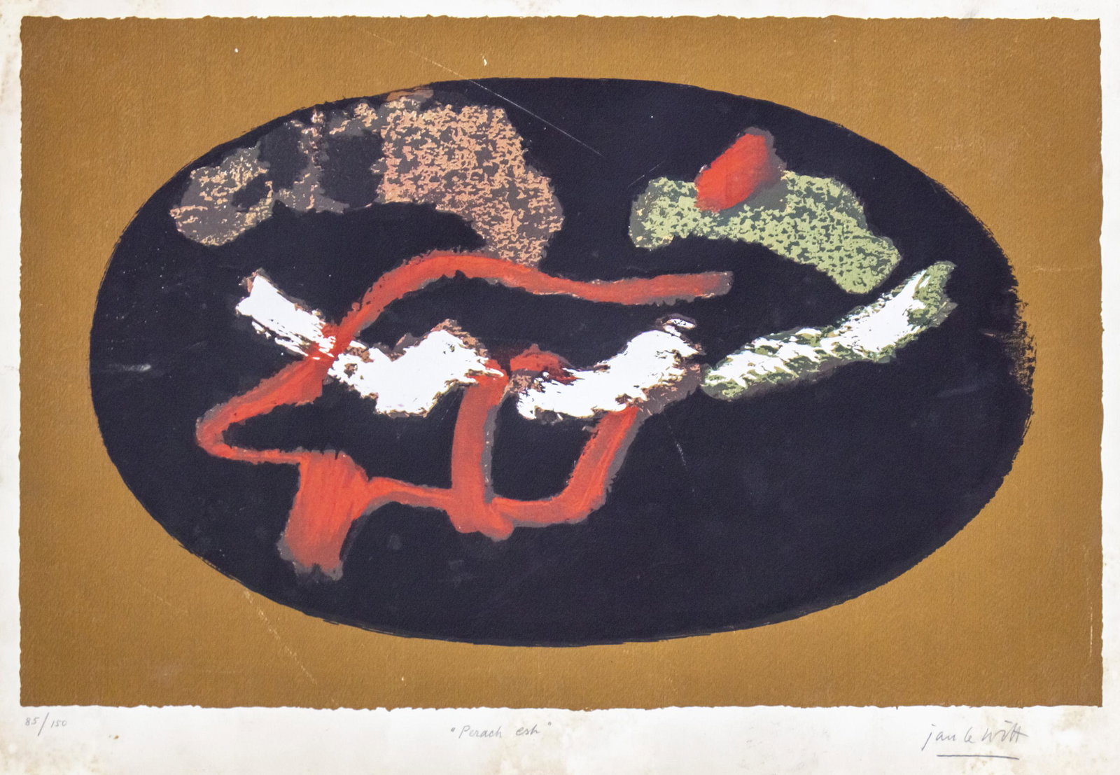 Jan Le Witt (Polish / British, 1907-1991) - Perach Esh, Lithography.: Jan Le Witt (Poland / Britain, 1907-1991) - Perach Esh, Lithography. Singed, named, numbered 85/150. Plate: 38x60cm. Sheet: 48x70cm. Le Witt came from a Jewish family and after leaving school in Czest