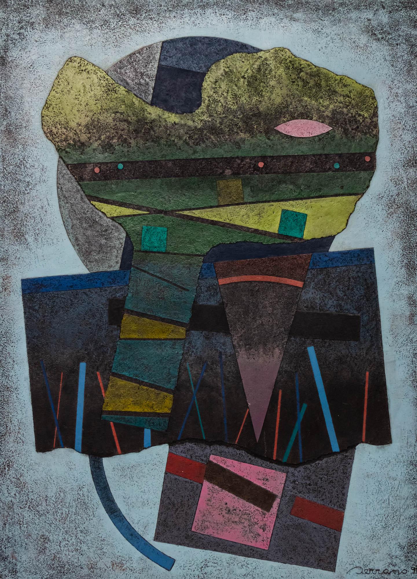 Jose Luis Serrano (Mexico, b.1947) - Recogiendo las Marcas de la Historia, Silicografia, 1990.: Jose Luis Serrano (Mexican, b.1947) - Recogiendo las Marcas de la Historia, Silicografia, 1990. Signed and dated. 75x55cm.