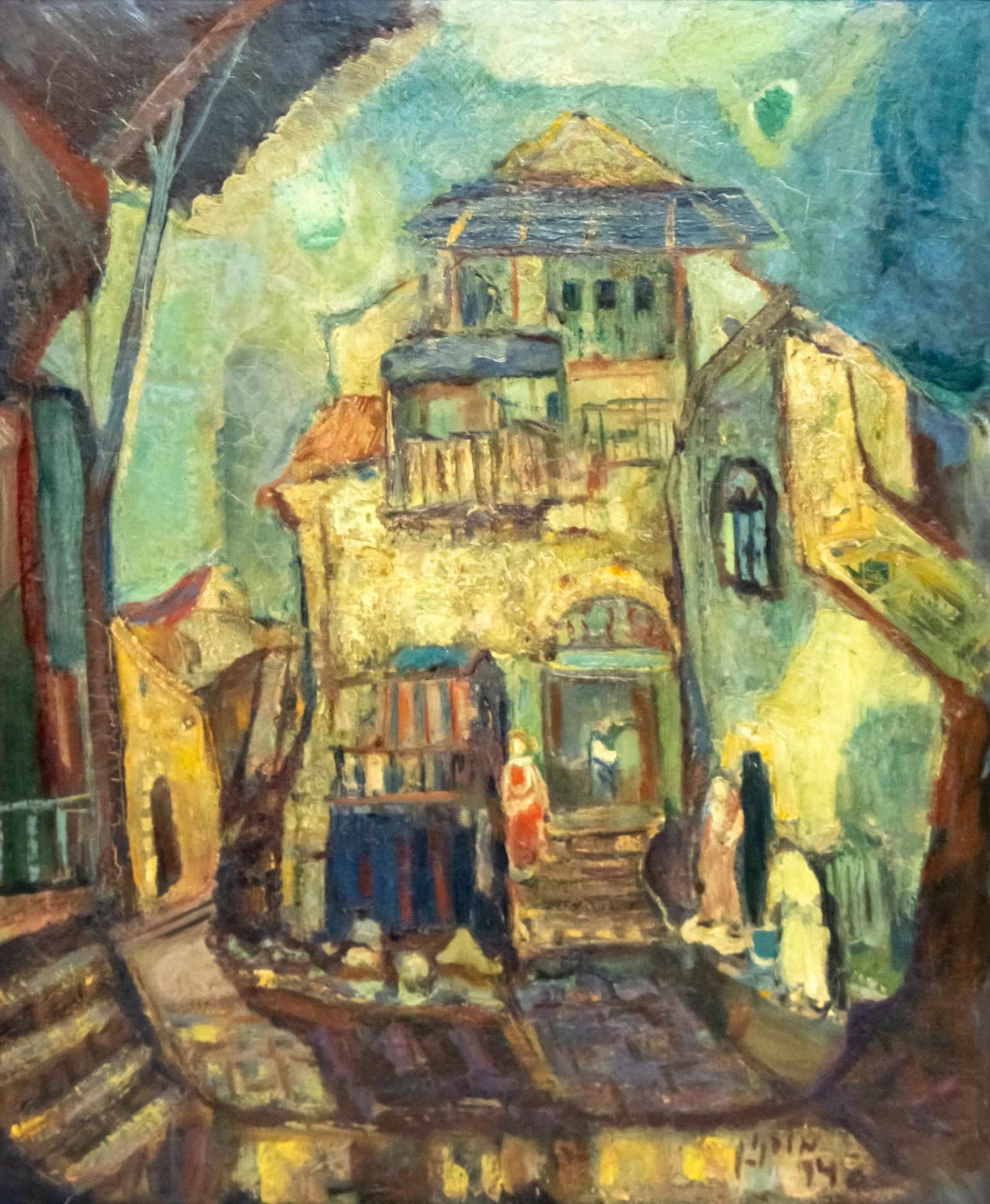 Mordechai Levanon (1901-1968) - Oil on Paper Mounted to Canvas, 1948. (1 of 4)