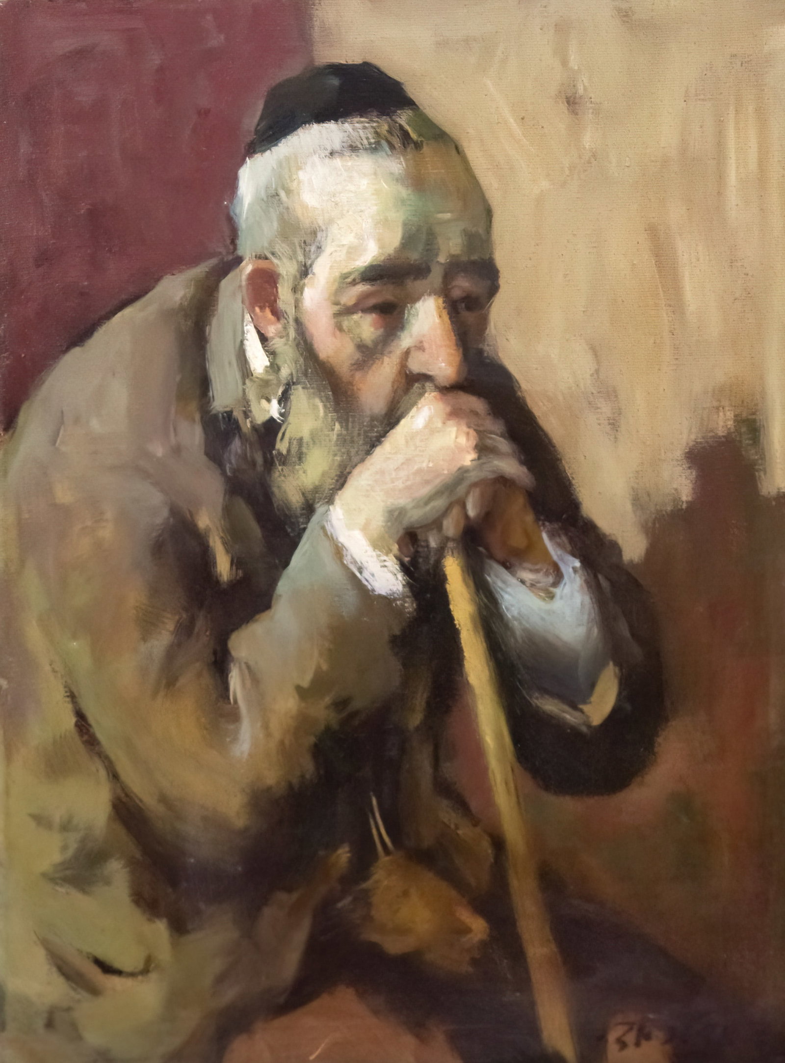 Ed Adler (1917-1984) - Rabbi, Oil on Canvas. (1 of 4)