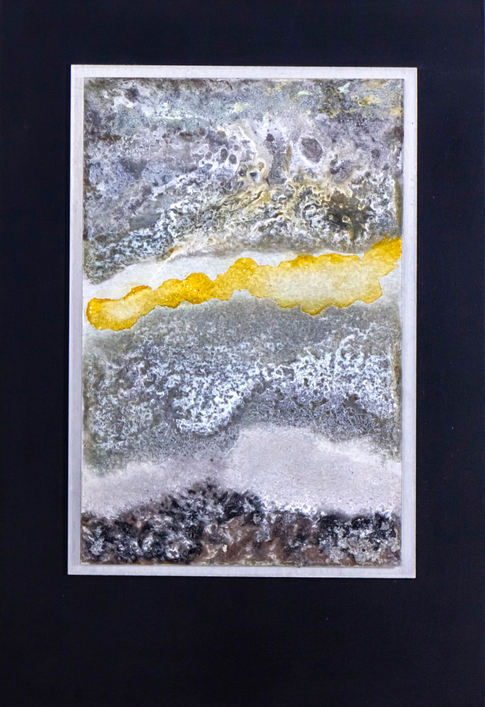 Dina Recanati (1928-2021) - From the Cosmos Series, Metallic Paint and Acid on Aluminum, 2003. (1 of 2)