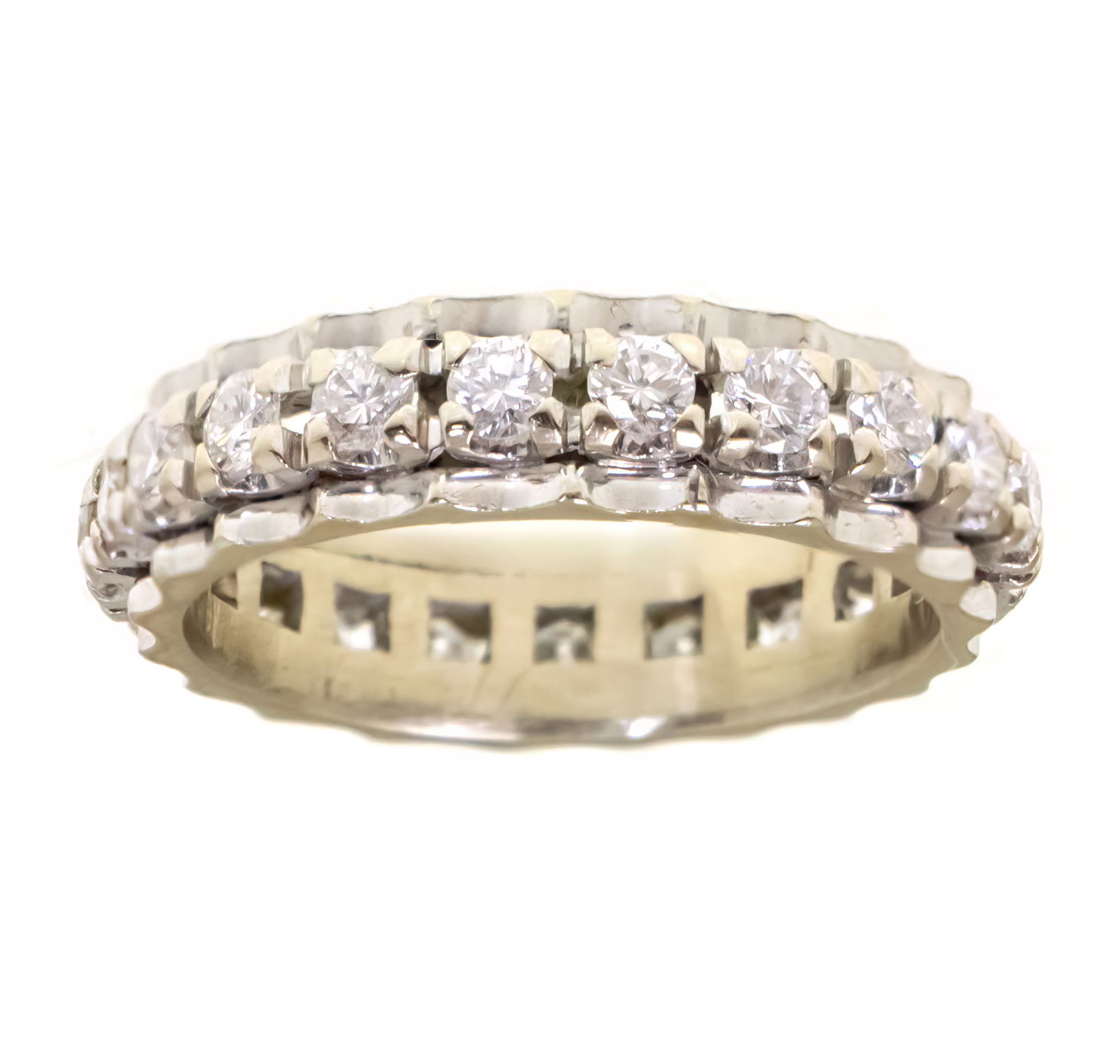 14k White Gold Diamond Eternity Ring Band. (1 of 2)