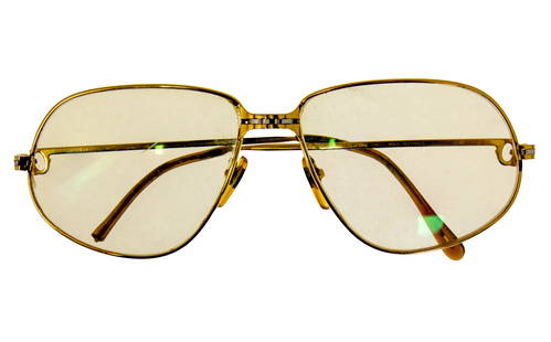 Cartier Pair of Panthere GM Eyeglasses.: Cartier Pair of Panthere GM Glasses. Gold plated. Marked and numbered.