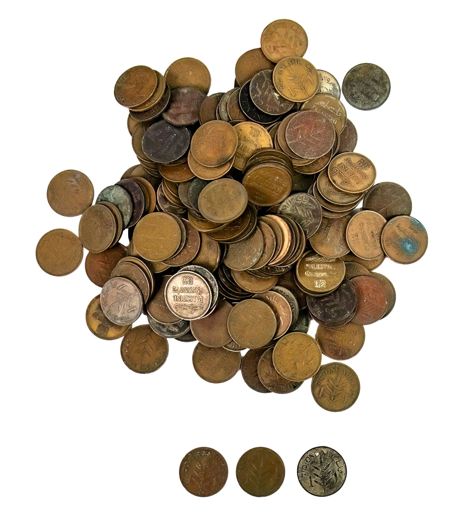 Lot of 201 British Mandate in Palestine Coins. (1 of 3)