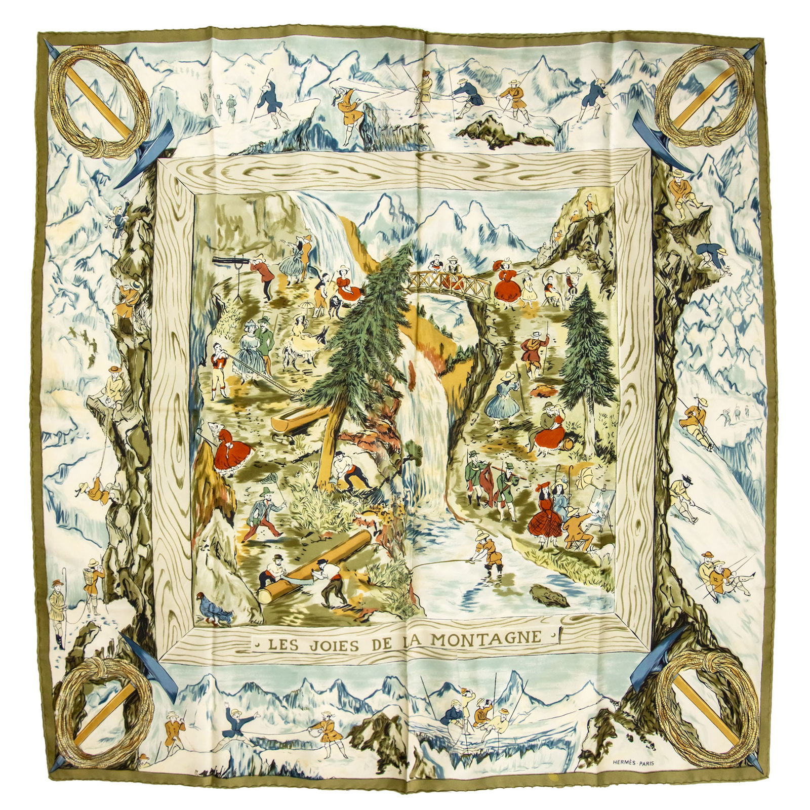Hermes Paris - Les Joies de la Montagne, Silk Scarf. (1 of 1)