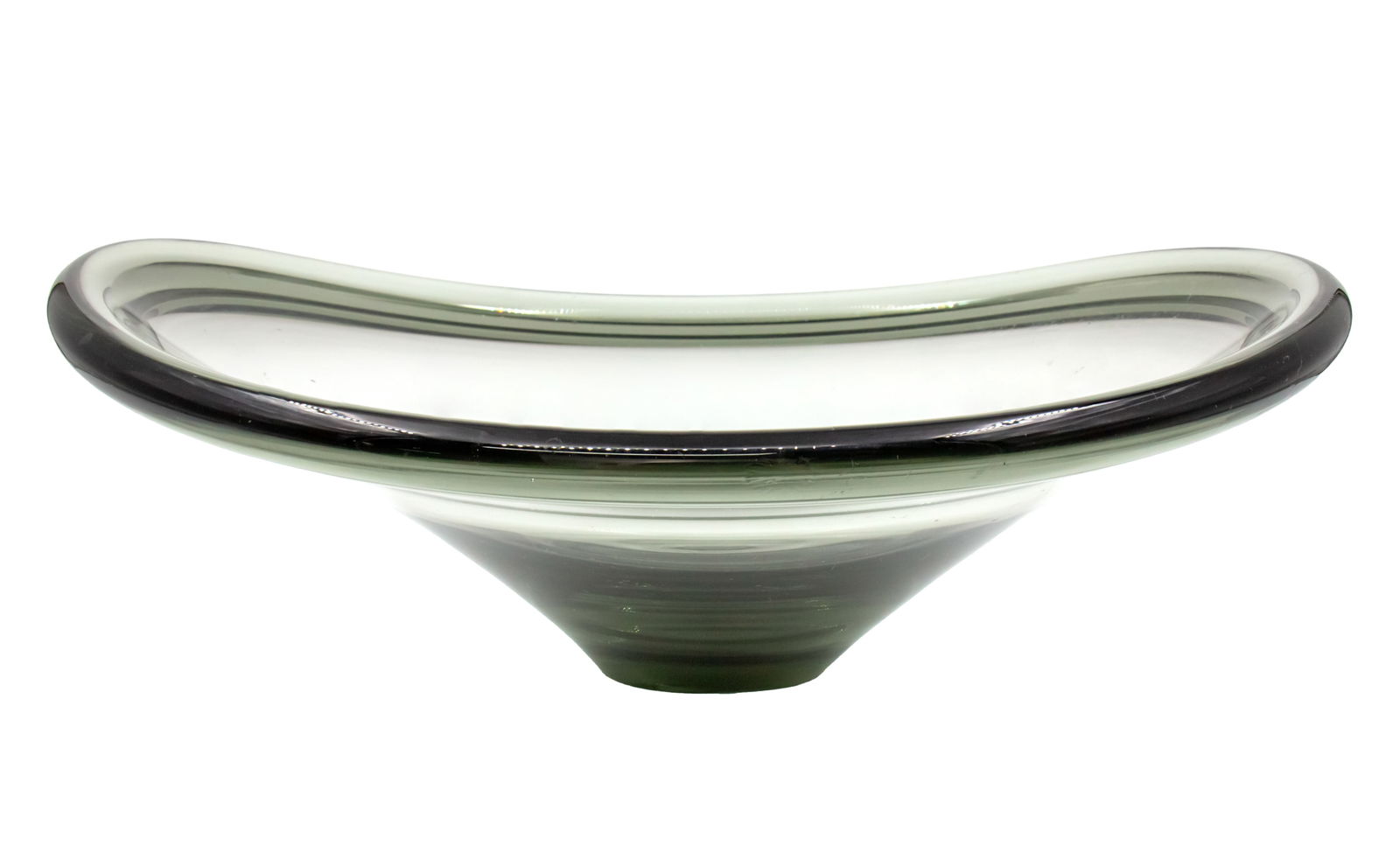 Per Lutken (Danish, 1916-1998) for Holmegaard Glass Bowl.: Per Lutken (Danish, 1916-1998) for Holmegaard Glass Bowl. Marked - Holmegaard, 1956, artist signature (LP intertwined). Height: 12cm. Diameter: 33cm.