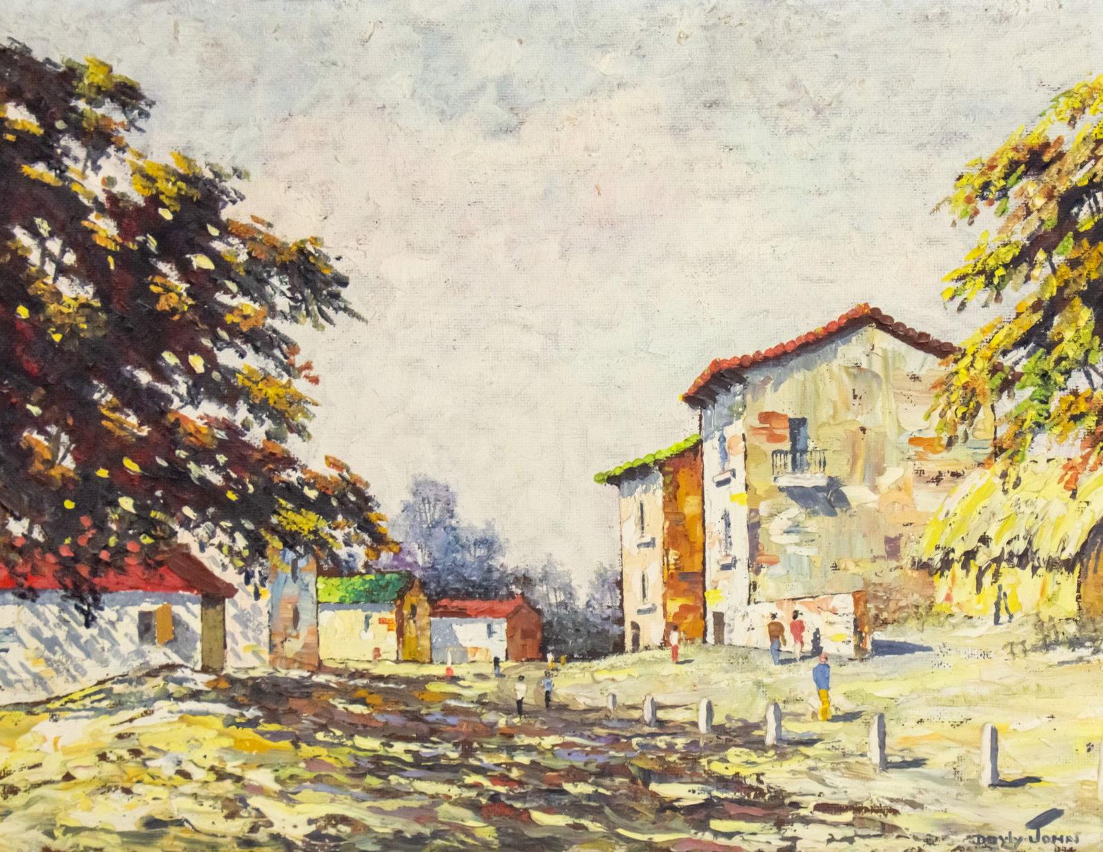 Cecil Rochfort Doyly-John (South African / British, 1906-1993) - Street View, Oil on Masonite. (1 of 4)